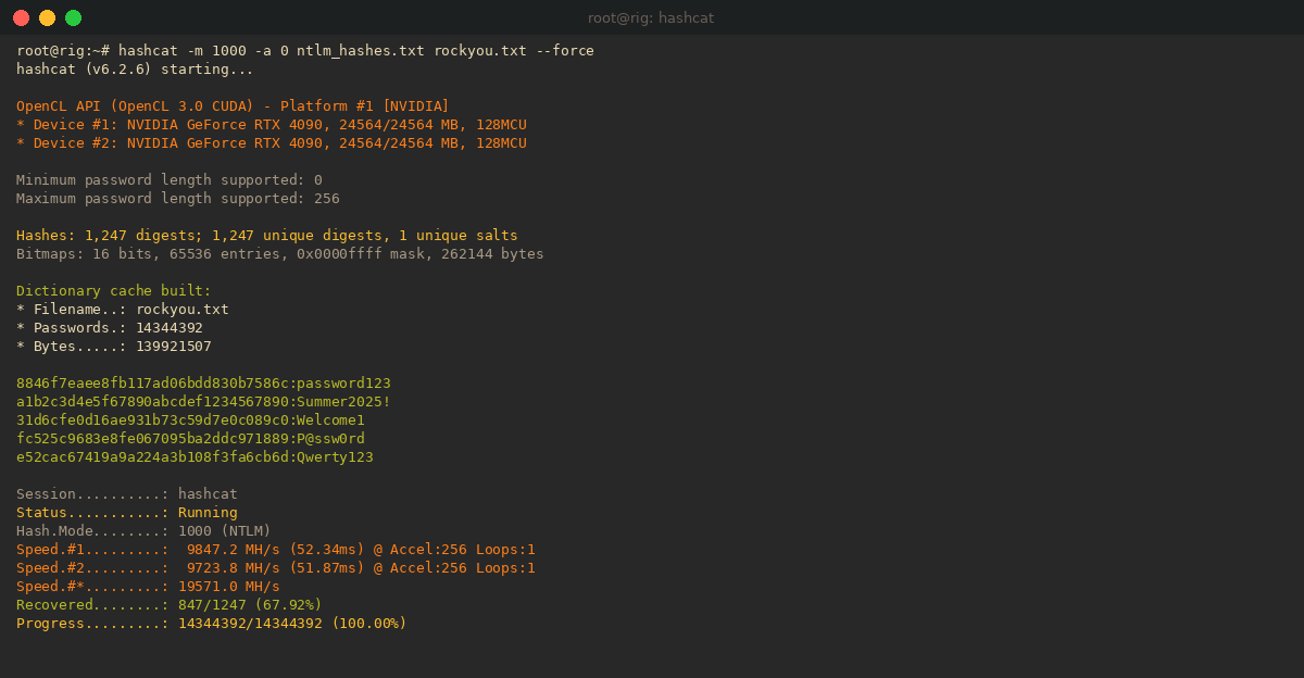 Hashcat - cracking de hash NTLM avec GPU